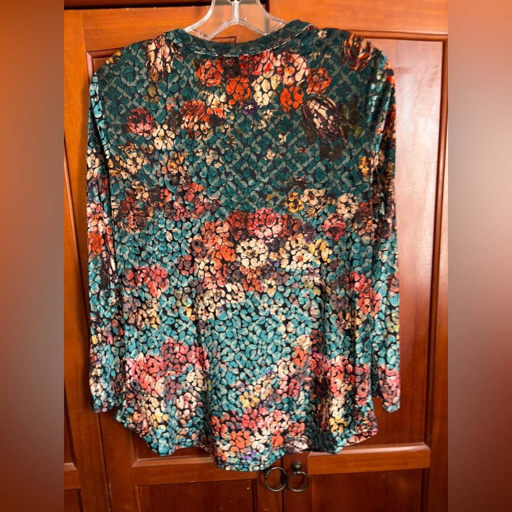 Elegant Multicolor Velvet Women's Blouse‎ #1012 - Picture 5 of 6
